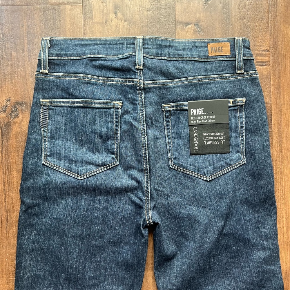 Paige High Wasted Crop Skinny Roll Up Denim - Picture 3 of 6